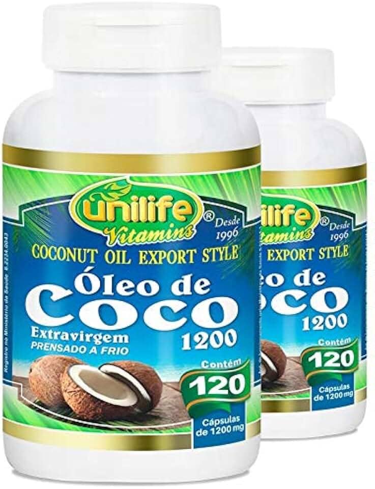 Kit 2 Óleo de Coco Extra Virgem Unilife 120 Cápsulas