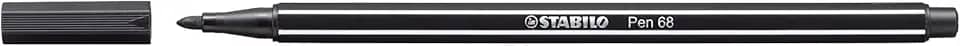 Caneta Hidrográfica 1.0 Mm Pen 68/46, Stabilo, Preta, Blister com 1 Unidade, Stabilo