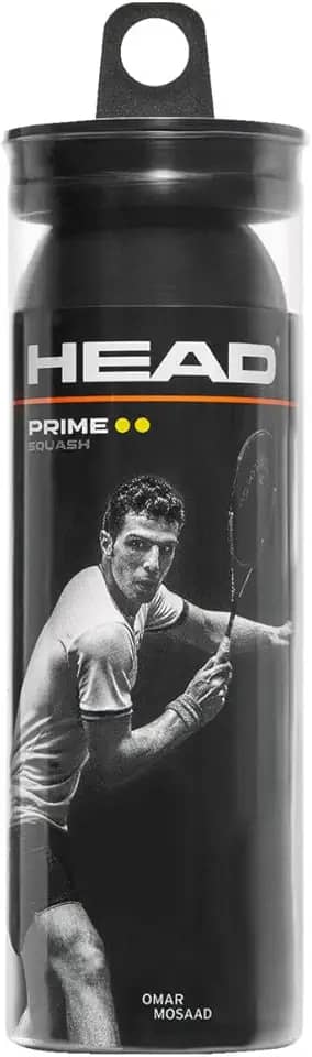 HEAD Prime Squash Balls – tubo de 3 bolas de bolinhas amarelas duplas