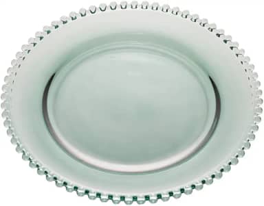 WOLFF - Sousplat de Cristal 32cm Verde - Linha Pearl