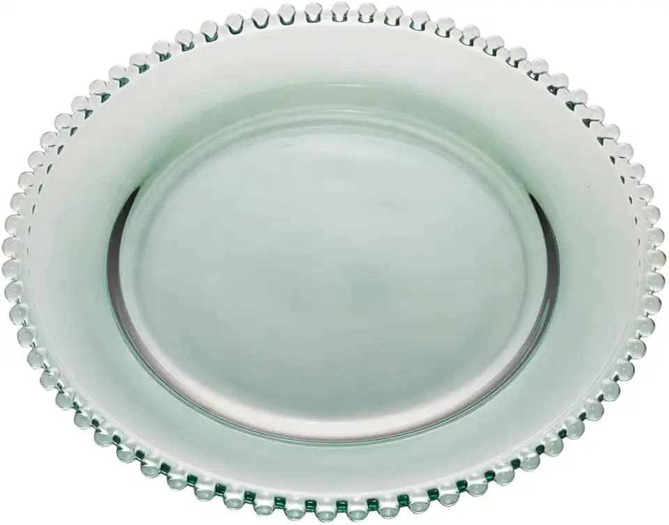 WOLFF - Sousplat de Cristal 32cm Verde - Linha Pearl