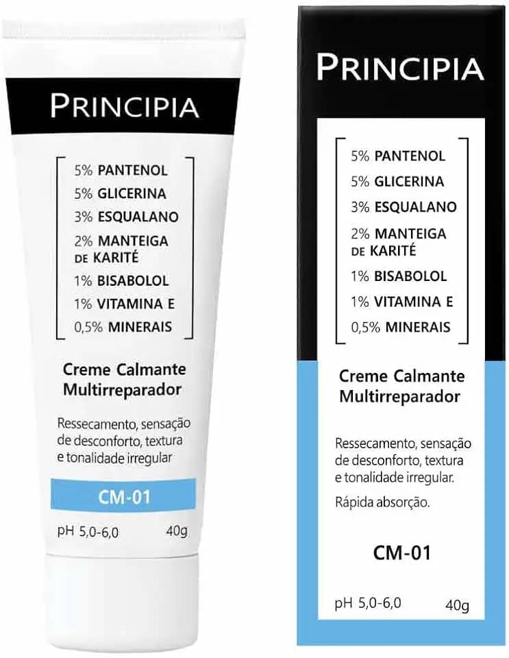 PRINCIPIA, Creme Facial Calmante Multirreparador 17,5% Mix de Ativos CM-01