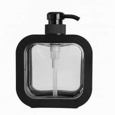 Porta Sabonete Líquido, 500ml, Plástico, Design Moderno (Preto)