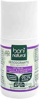 Desodorante Roll-On sem Alumínio, Natural, Vegetal e Vegano, Coco e Magnésio, com Perfume Suave de Lavanda, Boni Natural, 55ml