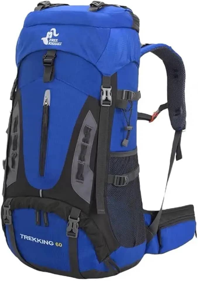 Mochila Cargueira de Trilha Trekking 60L Múltiplos Compartimentos Sistema de Ventilação Ideal para Camping Montanhismo Viagem Esportes Impermeavel