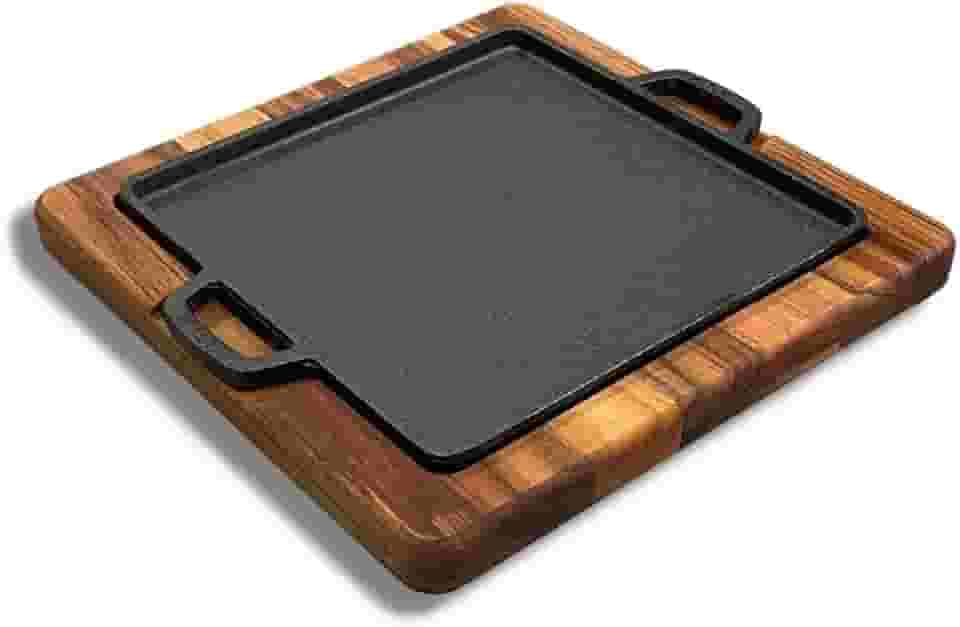 Brasa Store, Tábua De Churrasco e Porção Quadrada Com Chapa de Ferro Fundido