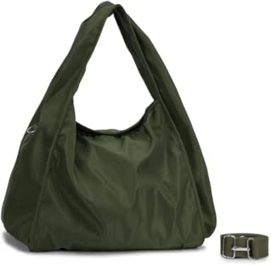 Bolsa Nylon Feminina Hobo para Faculdade, Trabalho, Academia e Uso Diário - Bolsa Universitária Lateral de Ombro Impermeável Dia a Dia Casual