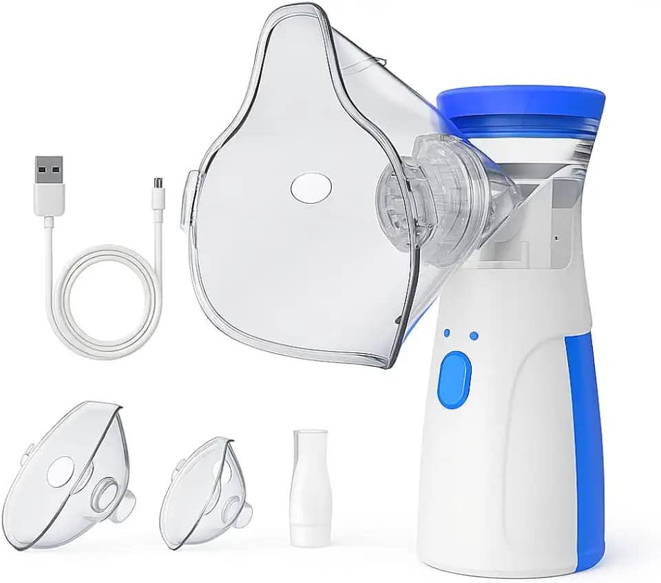 Nebulizador Inalador Ultrassônico Portátil Recarregável USB Silencioso, Compacto, Sem Fio, Ideal para Crianças, Adultos e Idosos Tratamento Respiratório Eficiente Linha Premium