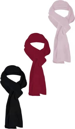 KIT 3 Cachecóis Soft Skube - Cachecol 160cm x 25cm - Unissex