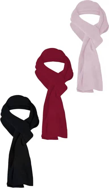 KIT 3 Cachecóis Soft Skube - Cachecol 160cm x 25cm - Unissex