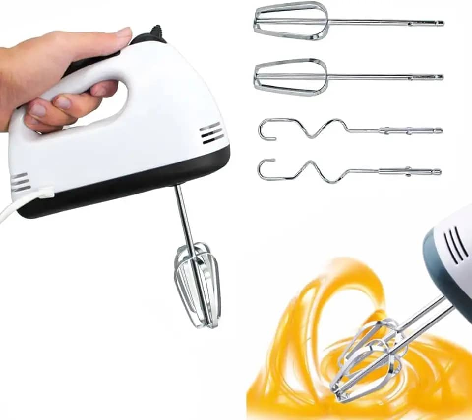Batedeira Portatil de Mao Potente Elétrica Batedor de Ovos Elétrico Pequena de Mão Simples Bate Bolos Massa Cozinha 7 Velocidades 110V 220V 260W (220V)