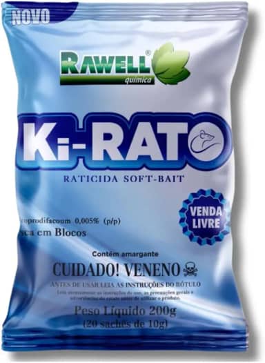 Raticida Soft Bait Isca Macia Ki-Rato 200gr com Atrativo