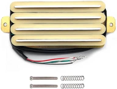 ROZILO Guitarra elétrica Cream Hot Rail 2 lâminas duplas de alto rendimento tipo quatro bobinas Captador de guitarra Humbucker compatível com Stratocaster Telecaster Les Paul