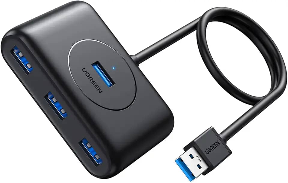 UGREEN Hub USB, hub USB 3.0 de 4 portas com cabo de extensão de 3 pés, divisor USB portátil de alta velocidade para MacBook Air, Mac Mini, iMac Pro, Surface Pro, XPS, PC, Flash Drive, HDD móv