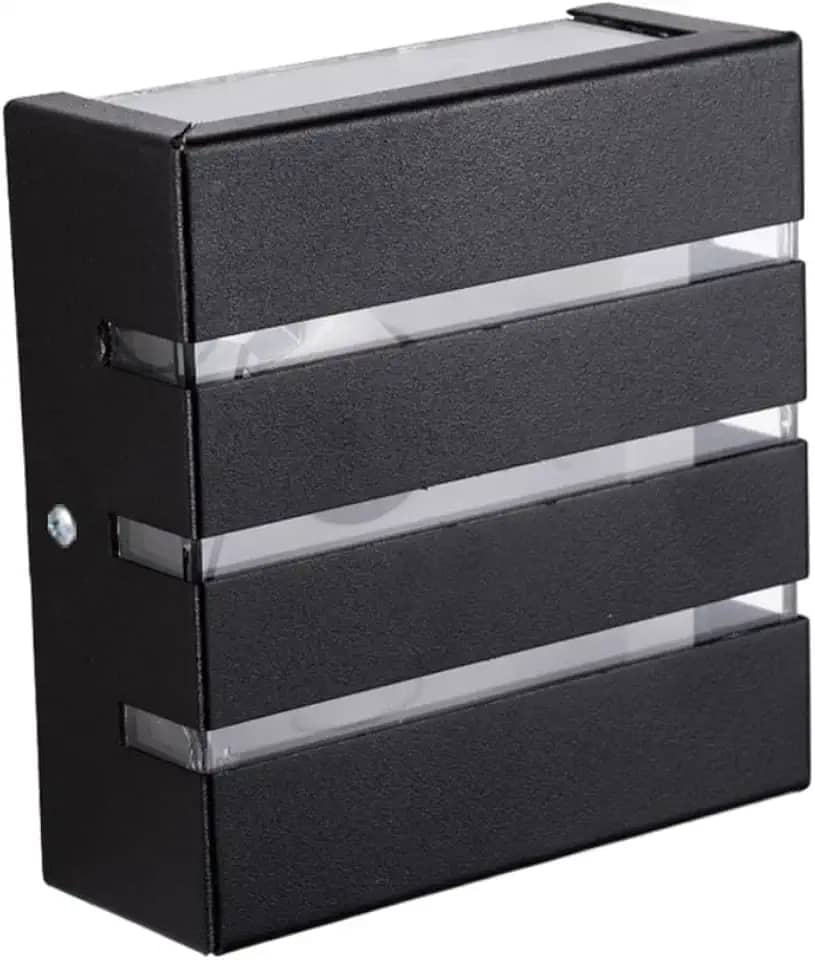 Kit 5 Unid. Arandela de Parede Externa Moderna Slim, 3 Frisos, Metal Preto, Luminária