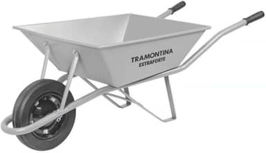 Carrinho De Mão Extraforte, Caçamba Metálica Reforçada, 65 L, Braço Metálico