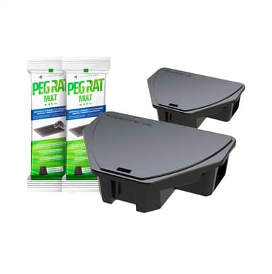 Kit 2 Porta Isca Mult Control Up + 4 Placas Ratoeira Adesiva Peg Rat