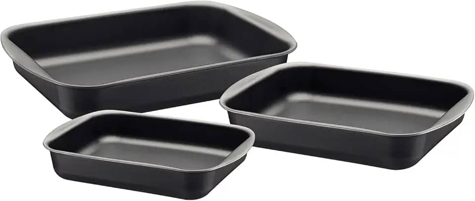 Jogo de Assadeiras de Alumínio com Revestimento Interno Antiaderente com 3 Peças, Grafite, Tramontina