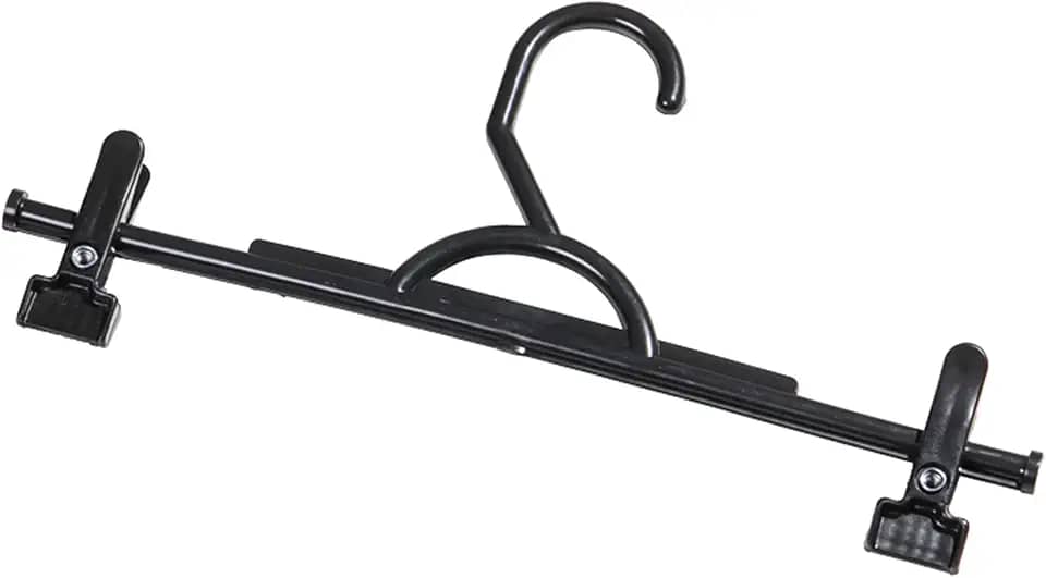 Kit Cabide Saia Calça Fixo Preto - 12 Unidades