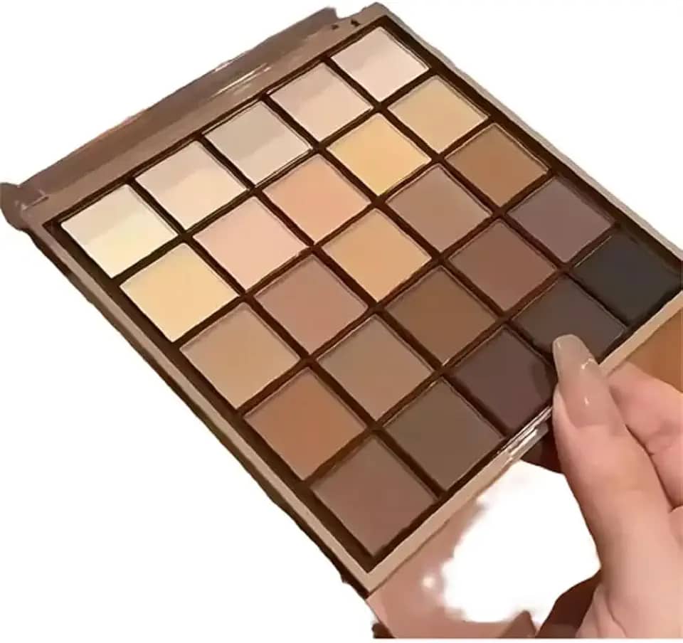 Paleta de Sombras com 20 Cores, Tons Neutros e Marrons, Acabamento Matte