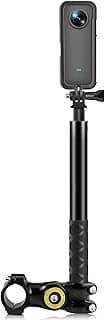 PULUZ Suporte para guidão de motocicleta, acessórios de motocicleta para Gopro, Insta360 One × 2/×3 e outras câmeras de ação, bastão de selfie para guidão de 29 mm-32 mm com suporte de monopé