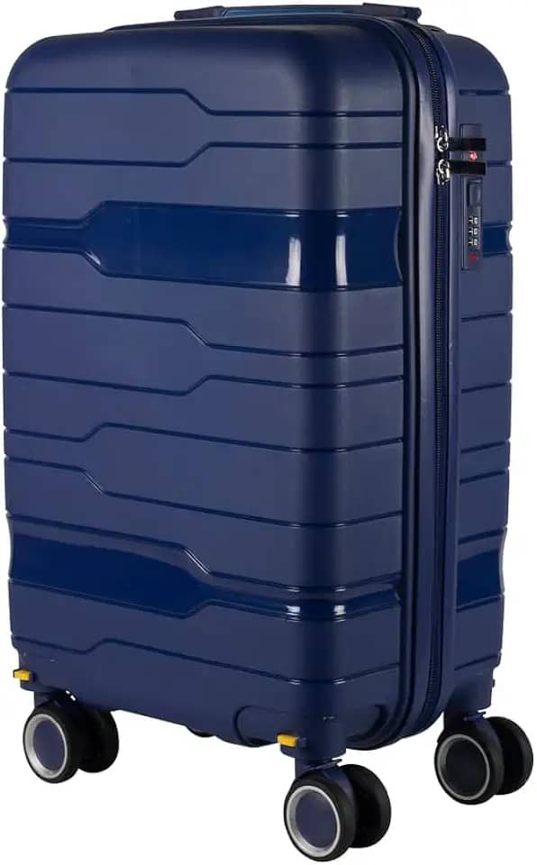 Mala de bordo em Polipropileno 4 rodas 360º - AeroMalas Japão (Azul Escuro)