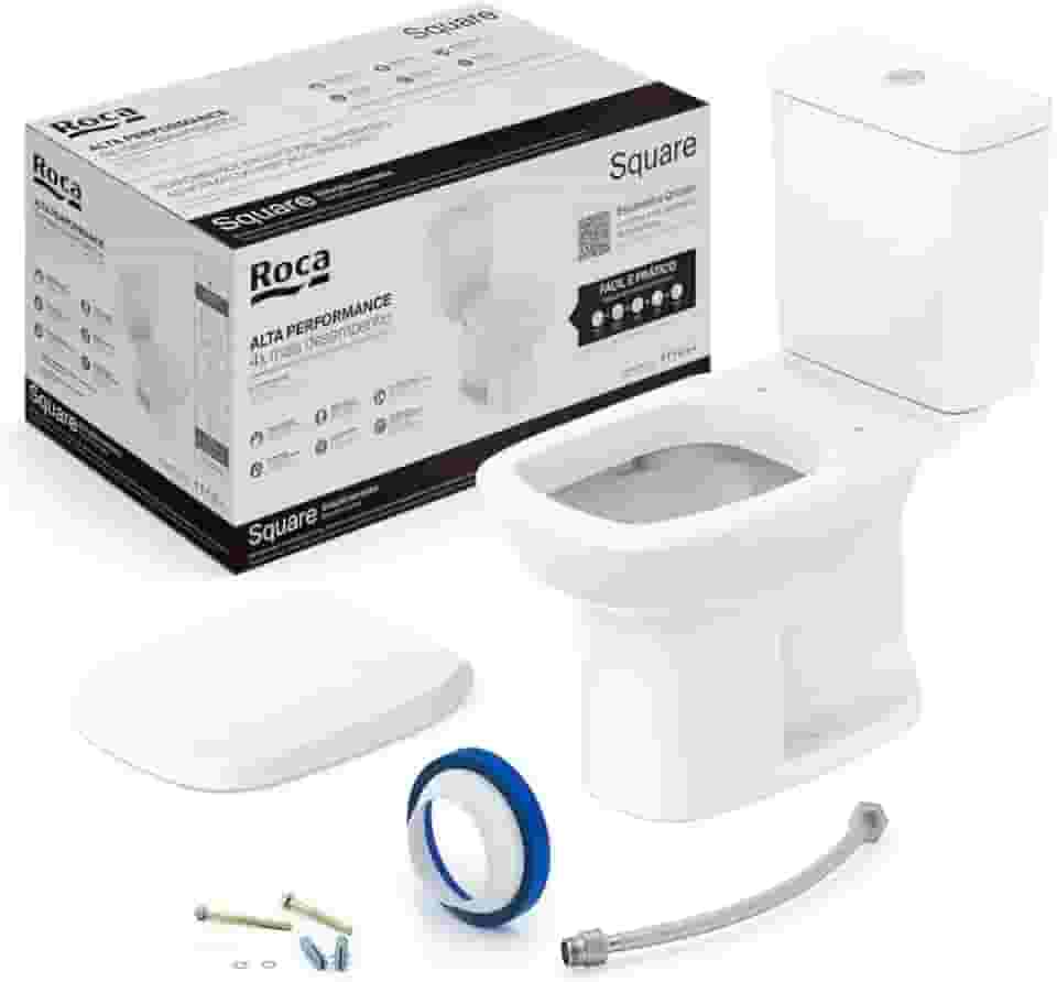 Roca Kit Vaso Sanitário com Caixa Acoplada e Assento Soft Close Square