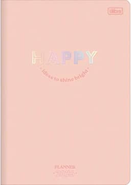Tilibra - Planner Grampeado 17,8 x 25,4 cm Happy 90 G 2026 - Laranja