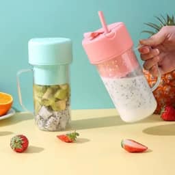 Liquidificador Mini Juicer Portátil 420ml Recarregável Com 6 Lâminas(Cor Rosa) Leve Sua Rotina Saudável Para Qualquer Lugar Prepare Sucos Vitaminas E Smoothies