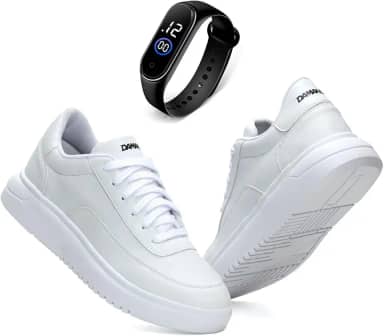 Sapatênis Masculino DM Damando em Couro Linha Reverso Modelo Confort + Relógio Digital