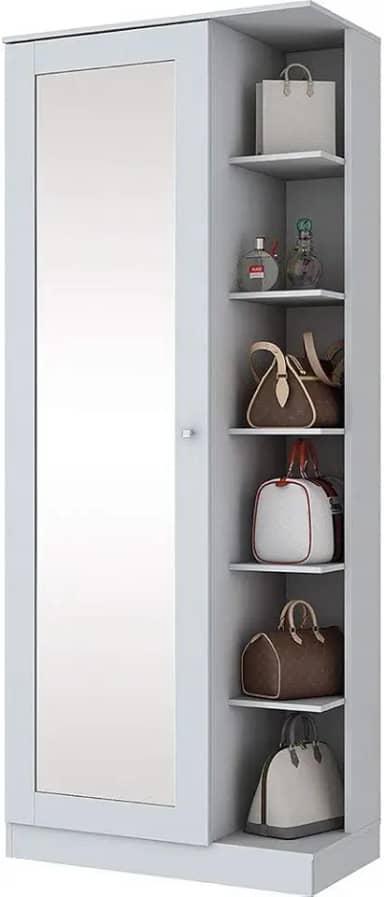 Sapateira 1 Porta com Espelho 6 Prateleiras Duetto Henn