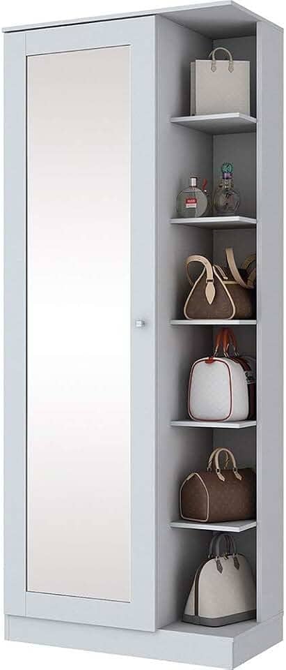 Sapateira 1 Porta com Espelho 6 Prateleiras Duetto Henn