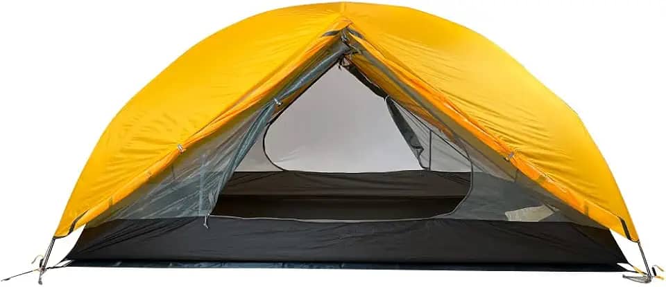 Azteq, Barraca de Camping, Viento, Para Até 02 Pessoas, Coluna D'água, 6000mm, Iglu, Resistente a Chuva, Com Mosquiteiro E Sobreteto, Laranja