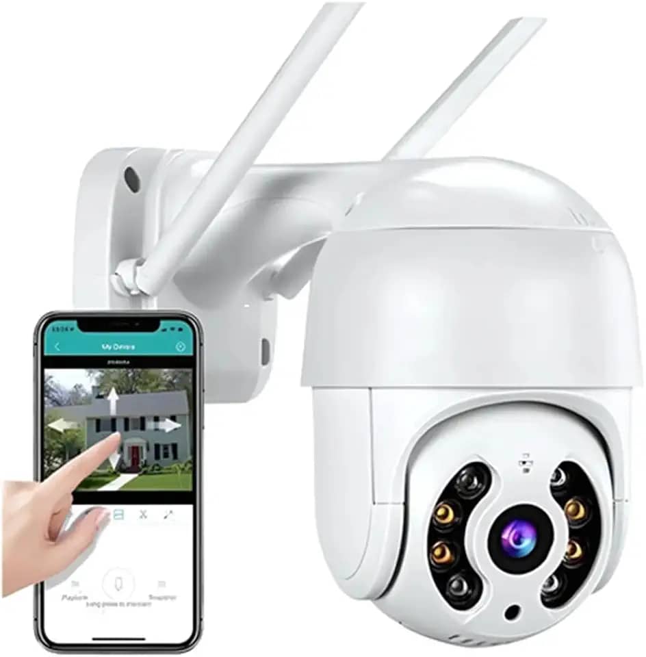 Câmera de Segurança IP Wi-Fi Externa Prova D'água IP | Full HD 1080p, Visão Noturna Colorida, PTZ 360º, Áudio Bidirecional e Acesso via Celular | Câmera de Monitoramento Residencial e Comercial