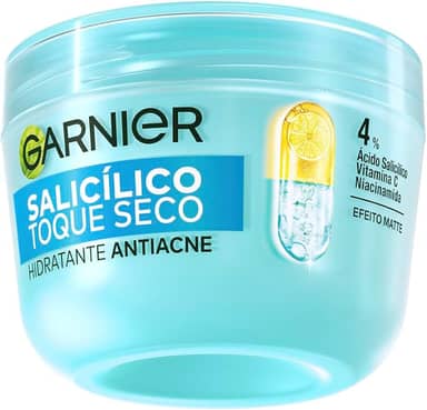 Garnier Hidratante Facial Antiacne Toque Seco com Ácido Salicílico, Uniformiza a Pele, Reduz Imperfeições e Controla a Oleosidade e Brilho por 8 Horas, 85g