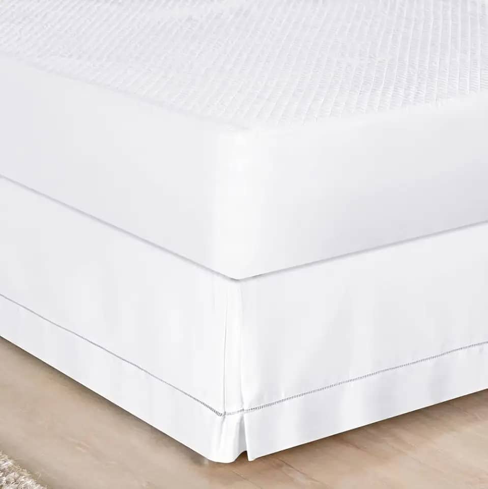 Saia para Cama Box Queen Bia Enxovais Branco Tecido