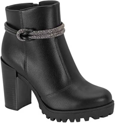 Bota Moleca Coturno Salto Alto Tratorado 5325.124 Preto