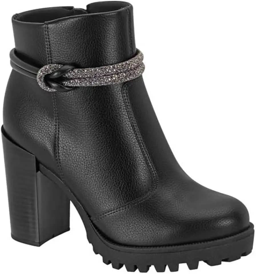 Bota Moleca Coturno Salto Alto Tratorado 5325.124 Preto