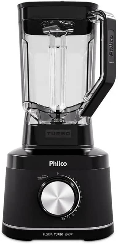Liquidificador Philco 1500W 12 velocidades 3,1L Facas com 6 Lâminas PLQ15A 127W