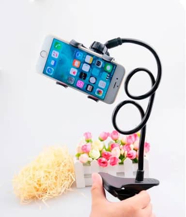 Suporte Para Celular Articulado 360° flexível Braço longo Resistente e Ajustável Ideal para Cama Mesa Cômoda Escritótio etc Super Resistente ENTREGA RÁPIDA Preto