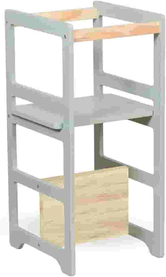 Decoratta Torre De Aprendizagem Montessori 4 Em 1 Laqueada Verde Cha