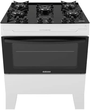 Fogão Itatiaia 5 Bocas Electra Glass Plus Branco Bivolt