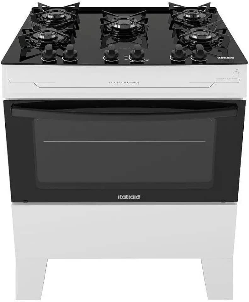 Fogão Itatiaia 5 Bocas Electra Glass Plus Branco Bivolt