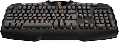 Gshield Teclado Gamer Semimecânico com Fio 1,5m Padrão ABNT2 + Teclas Multimídia e Iluminação Backlight Amarela, Tech Fury