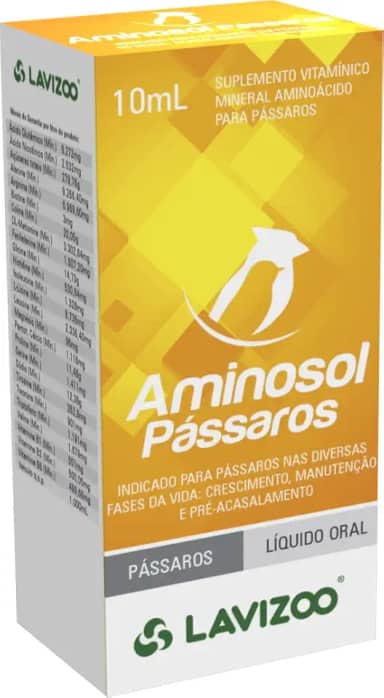 Aminosol Pássaros 10 ml | Suplemento Vitamínico para Aves
