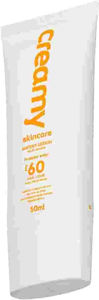 Creamy Skincare Protetor Solar 50g | FPS 60, Watery Lotion, Toque Seco, Efeito Matte, Rápida Absorção, Resistente à Agua e Suor | Fórmula Inodora, Todos os Tipos de Pele
