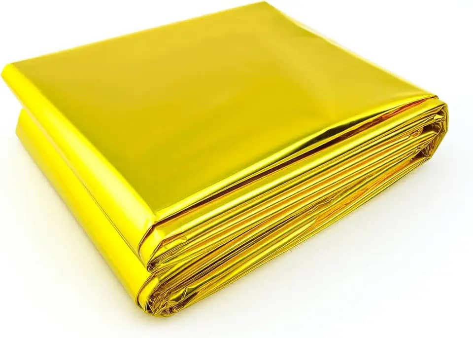 Cobertor Manta Térmica Isolante Emergência Resgate Frios Extremos Acampamento Trilhas Aventuras 1,60cm X 2,10cm