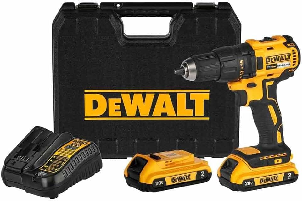 DEWALT Parafusadeira e Furaderia de 1/2 Pol. (13mm) Brushless Motor a Bateria 20V MAX* Ion-Litio com 2 Baterias 2.0Ah e Carregador Bivolt e Maleta DCD7771D2