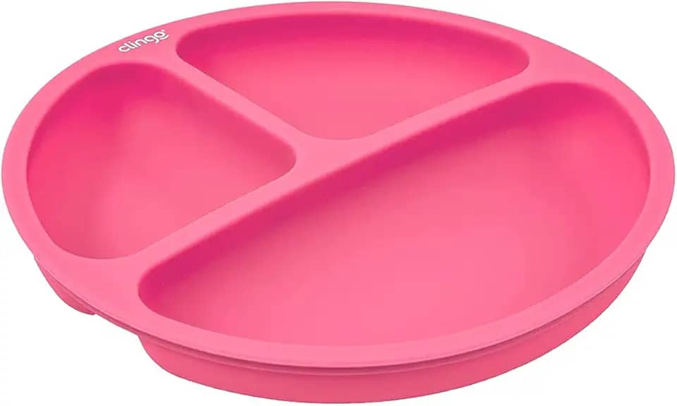 PRATO SILICONE COM DIVISÓRIA COLORS ROSA, Clingo, Rosa