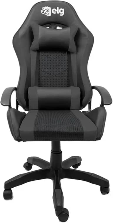 Cadeira Gamer Syrax Ergonômica com Ajuste de Altura e Estrutura Reforçada que Suporta 120kg Preta - CH36BK ELG